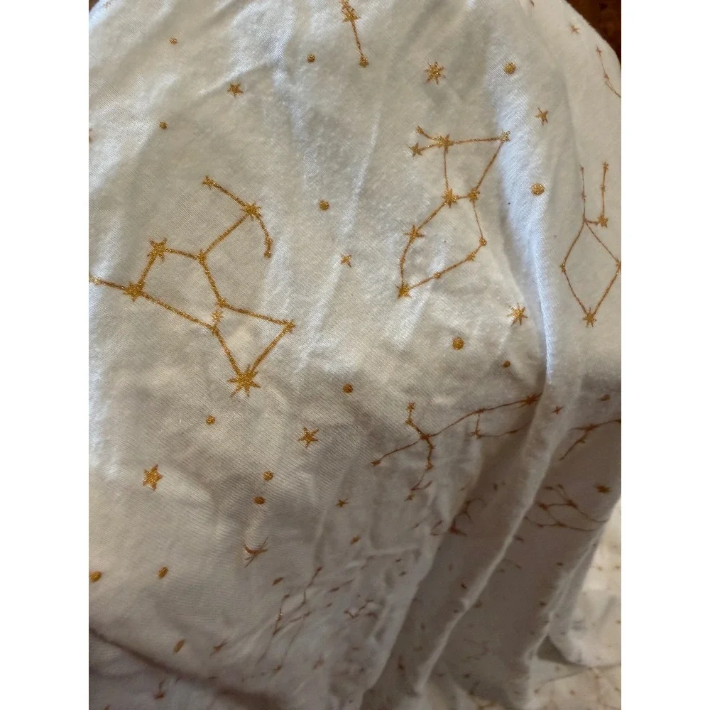 Kyte Baby Crib Sheet Kids OS White Gold Constellation Bamboo Rayon Celestial